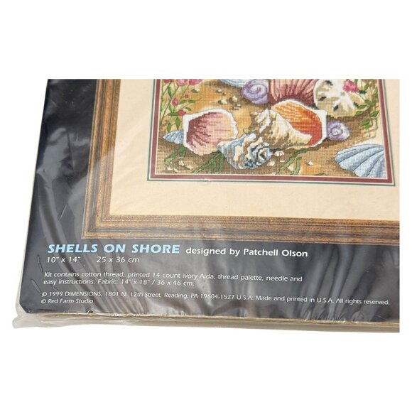 Dimensions Shells on Shore Needlepoint Cross Stitch Kit Vintage 1999 New - Picture 3 of 5